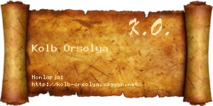 Kolb Orsolya névjegykártya