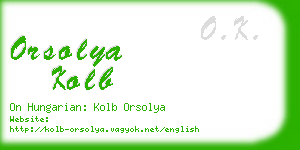 orsolya kolb business card